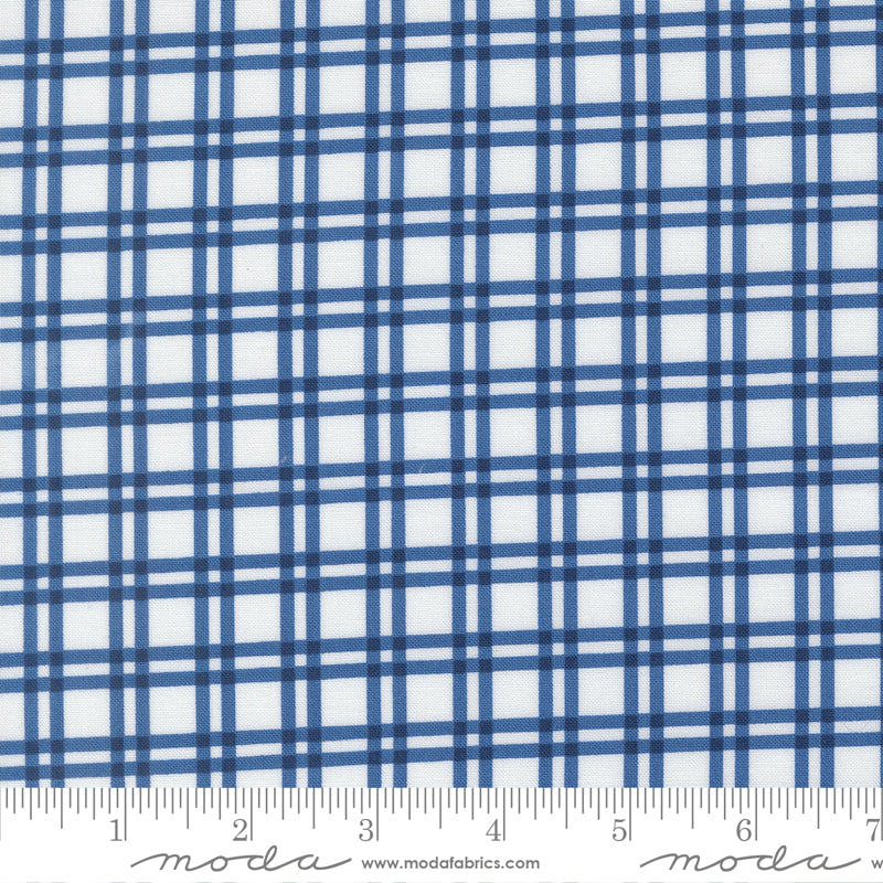Blueprint White Navy Plaid Yardage by Camille Roskelley for Moda Fabrics