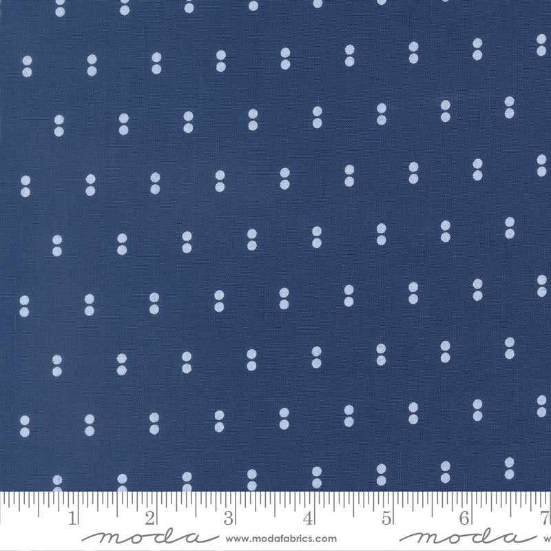 Blueprint Navy Dots Yardage by Camille Roskelley for Moda Fabrics