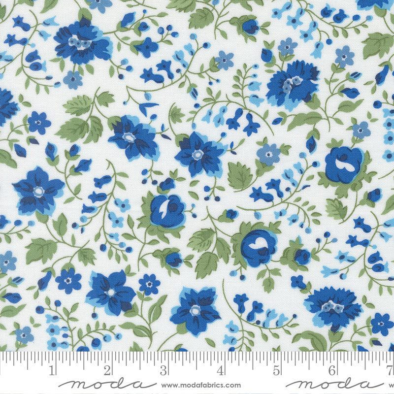 Blueprint White Multi Vineyard Yardage by Camille Roskelley for Moda Fabrics