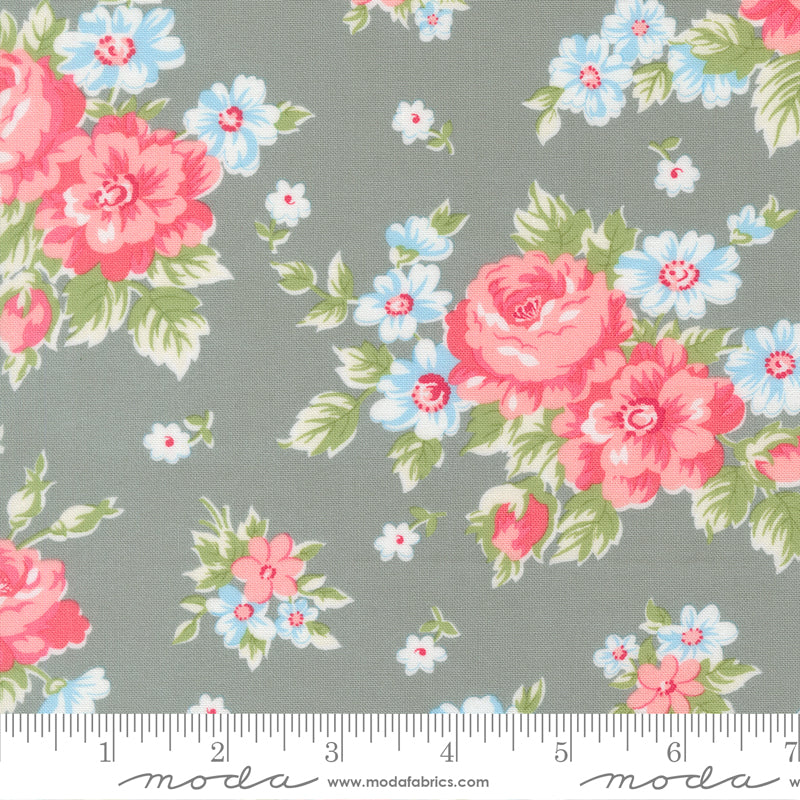 A Cat Named Stitch Tabby Blooming Florals Yardage by Camille Roskelley for Moda Fabrics