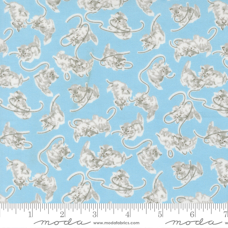 A Cat Named Stitch Sky Georgie Yardage by Camille Roskelley for Moda Fabrics