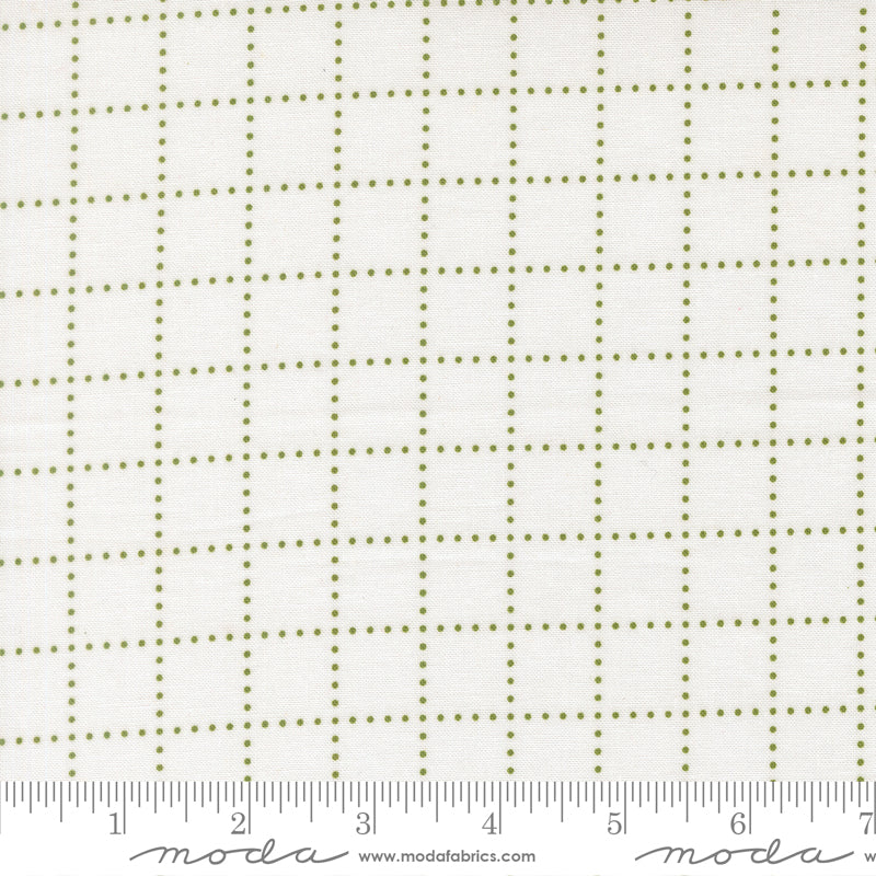 Bloomsberry White Green Stroll Yardage by Camille Roskelley for Moda Fabrics