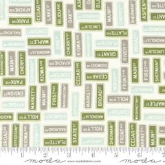 Main Street Vanilla Multi Street Signs Yardage by Sweetwater for Moda Fabrics