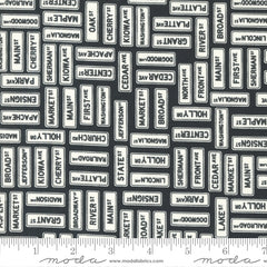 Main Street Black Street Signs Yardage by Sweetwater for Moda Fabrics