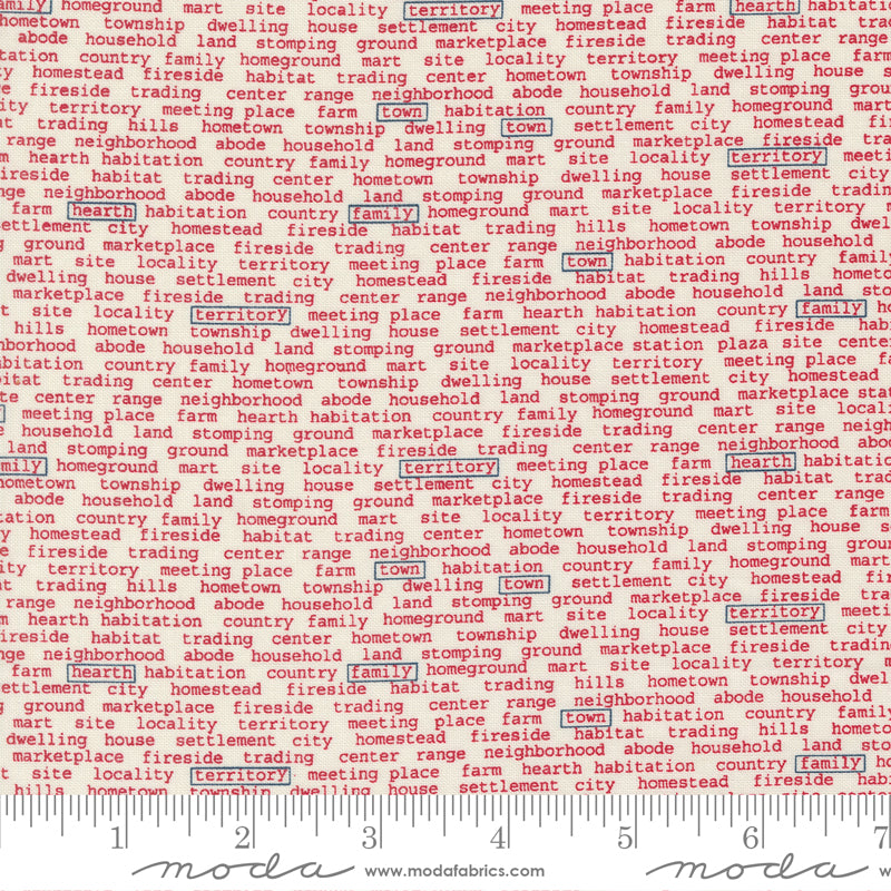 Vintage Cream Red Town News Yardage by Sweetwater for Moda Fabrics