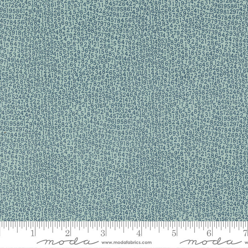Vintage Aqua Numbers Yardage by Sweetwater for Moda Fabrics