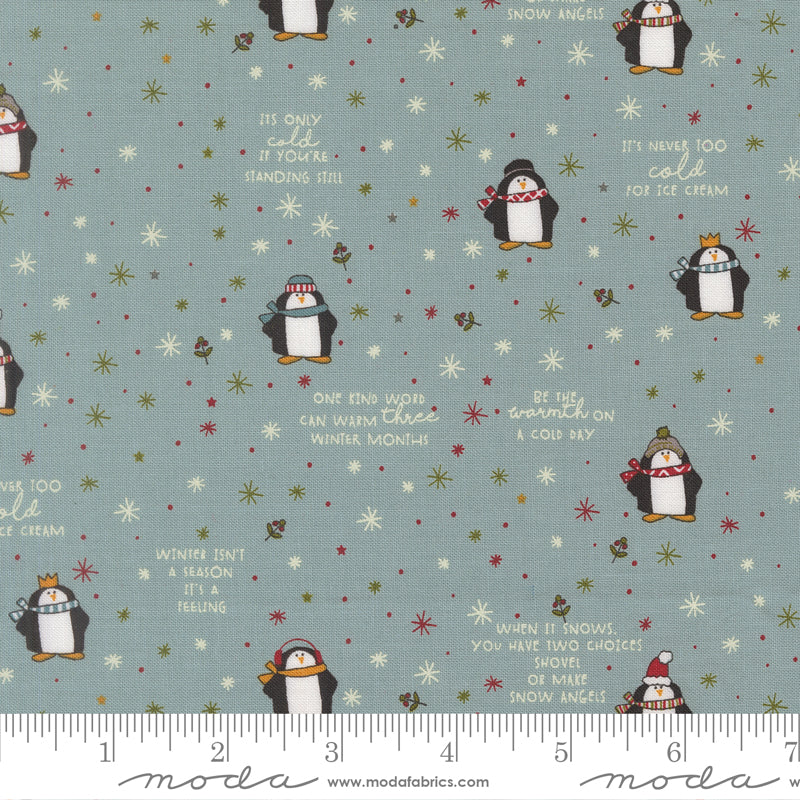 Chilly Storm Mr Penguin Yardage by Sweetwater for Moda Fabrics