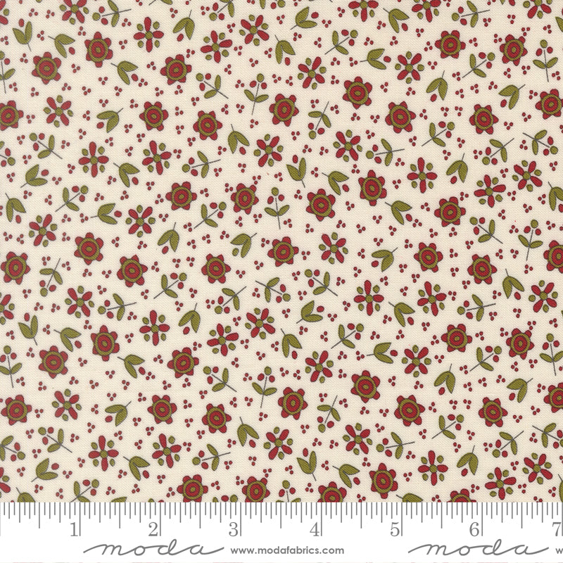 Chilly Vanilla Christmas Flowers Yardage by Sweetwater for Moda Fabrics