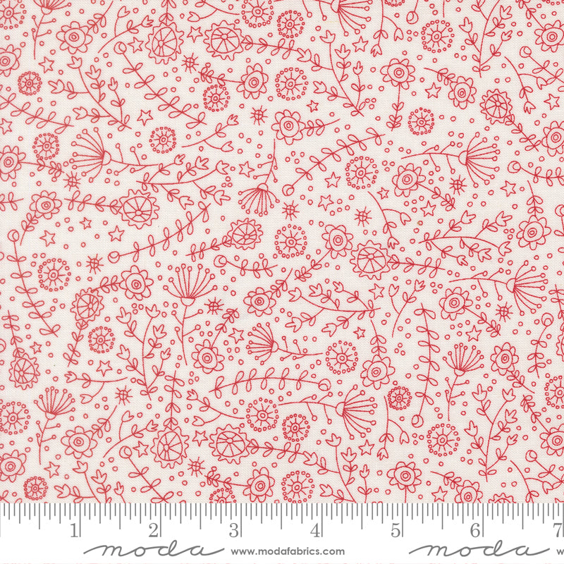 Independence Day Vanilla Red The Meadow Yardage by Sweetwater for Moda Fabrics