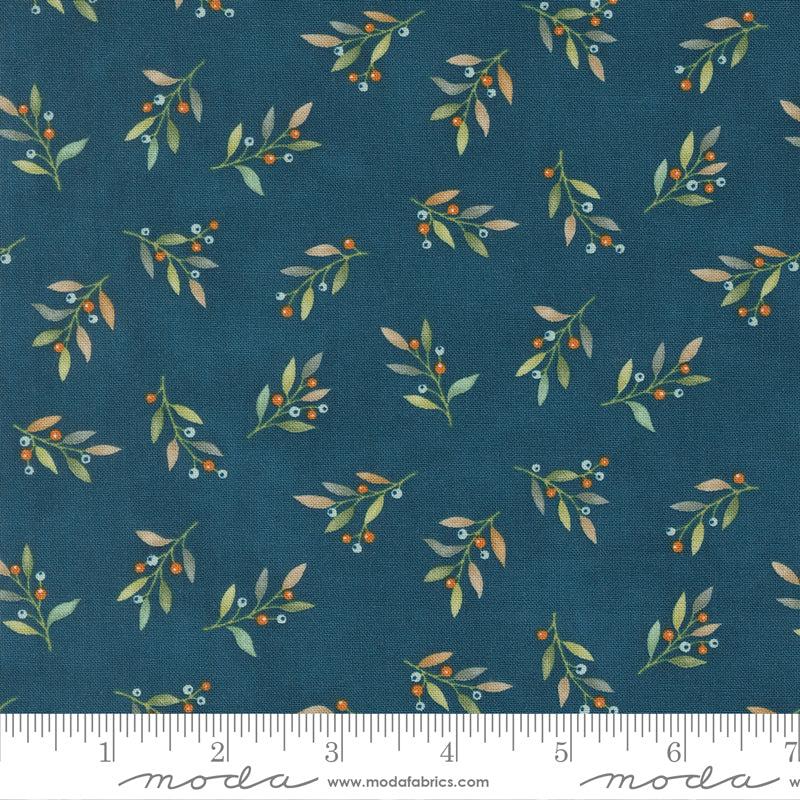 I Love Fall Most Of All Harvest Night Fall Leaves & Berries Yardage by Deb Strain for Moda Fabrics