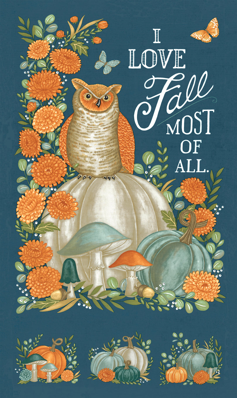 I Love Fall Most Of All Harvest Night Panel by Deb Strain for Moda Fabrics