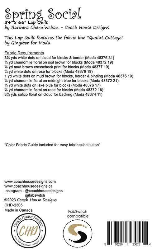 Spring Social Quilt Pattern by Coach House Designs