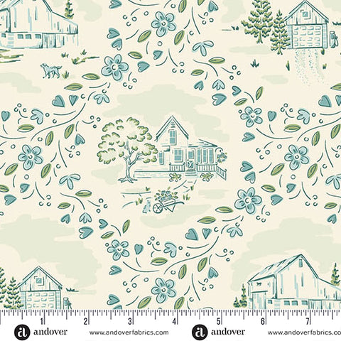 Heartland Cream Heartland Yardage by Judy Jarvi for Andover Fabrics