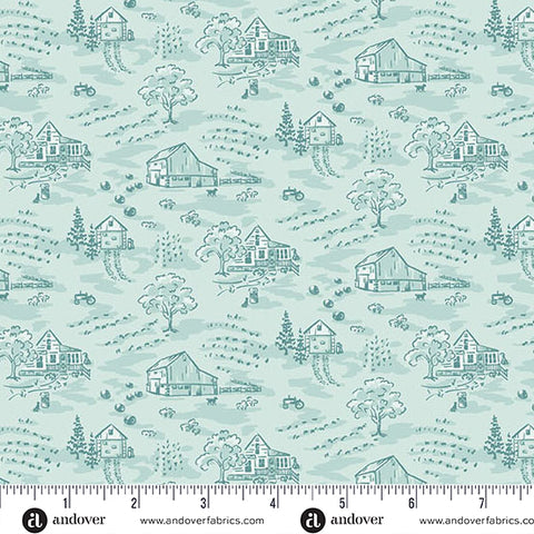 Heartland Cloud Little Toile Yardage by Judy Jarvi for Andover Fabrics