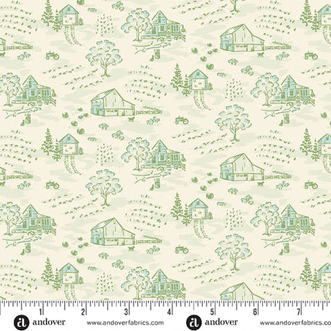Heartland Cream Little Toile Yardage by Judy Jarvi for Andover Fabrics