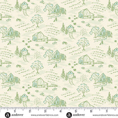 Heartland Cream Little Toile Yardage by Judy Jarvi for Andover Fabrics