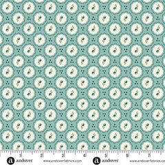 Heartland Misty Blue Little Blossom Yardage by Judy Jarvi for Andover Fabrics
