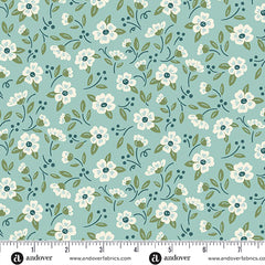 Heartland Misty Blue In Bloom Yardage by Judy Jarvi for Andover Fabrics