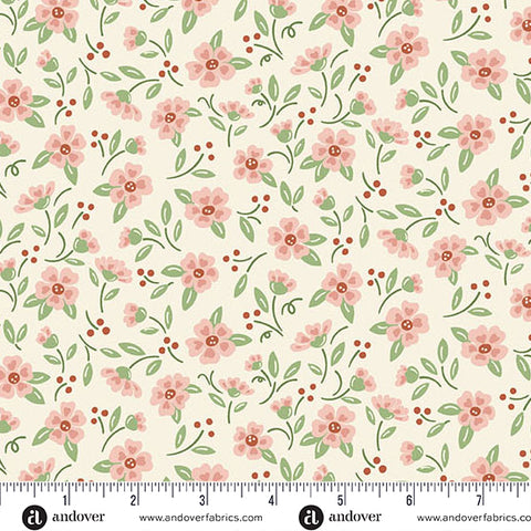Heartland Azalea In Bloom Yardage by Judy Jarvi for Andover Fabrics
