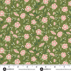 Heartland Evergreen In Bloom Yardage by Judy Jarvi for Andover Fabrics