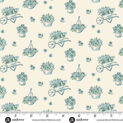 Heartland Cream Dianne's Flowers Yardage by Judy Jarvi for Andover Fabrics