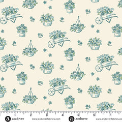 Heartland Cream Dianne's Flowers Yardage by Judy Jarvi for Andover Fabrics