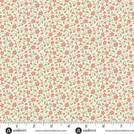 Heartland Azalea Hearts and Flowers Yardage by Judy Jarvi for Andover Fabrics