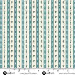 Heartland Bluebird Harvest Stripe Yardage by Judy Jarvi for Andover Fabrics
