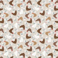 Country Croft Grey Hens Yardage by Lewis & Irene Fabrics
