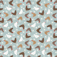 Country Croft Blue Hens Yardage by Lewis & Irene Fabrics