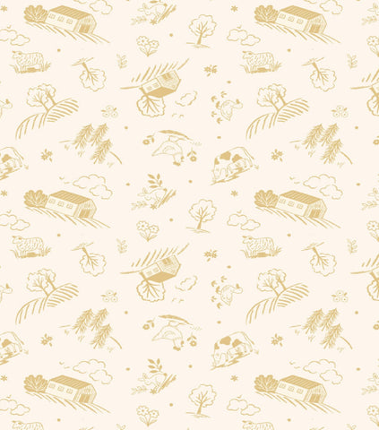 Country Croft Cream Honey Country Croft Yardage by Lewis & Irene Fabrics