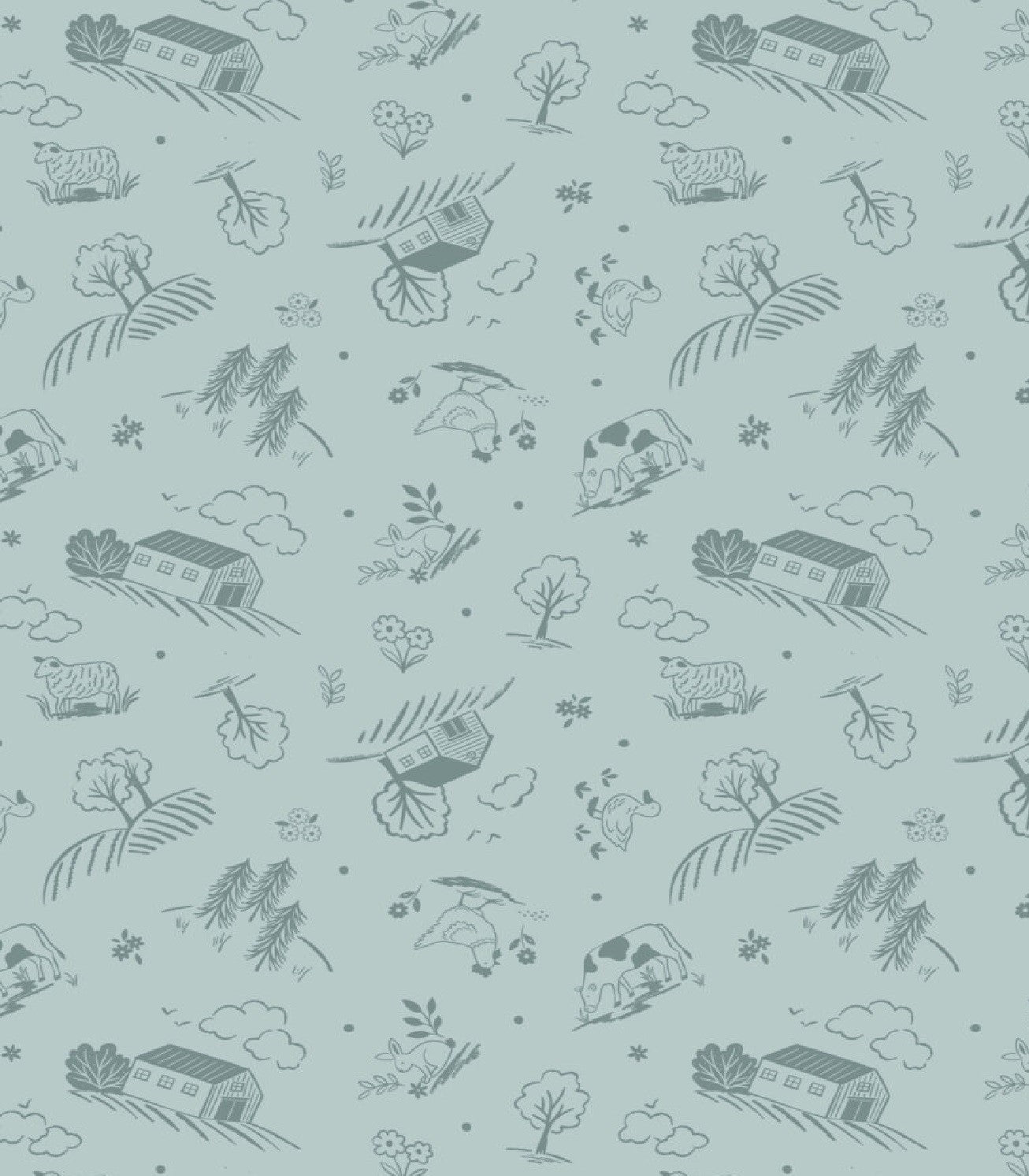 Country Croft Duck Egg Country Croft Yardage by Lewis & Irene Fabrics