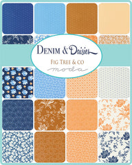 PREORDER Denim & Daisies Fat Quarter Bundle by Fig Tree & Co. for Moda Fabrics