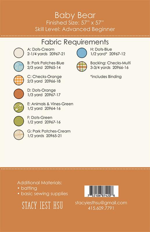 Baby Bear Quilt Pattern by Stacy Iest Hsu