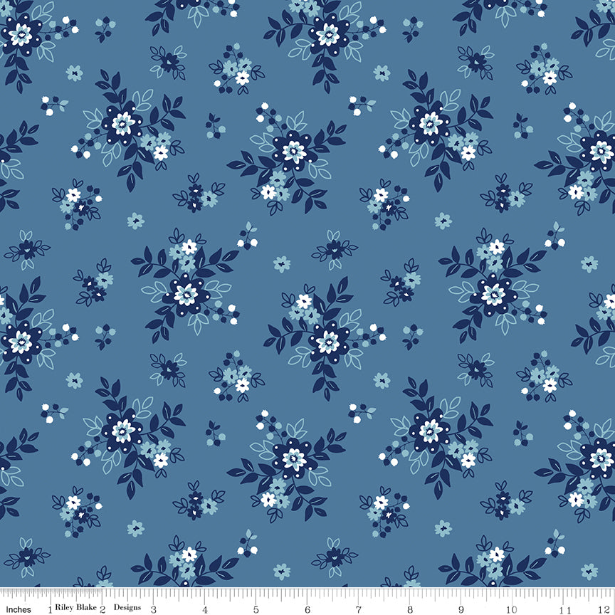 Simply Country Denim Bouquets Yardage by Tasha Noel for Riley Blake Designs