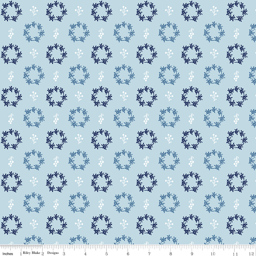 Simply Country White Wreaths Yardage by Tasha Noel for Riley Blake Designs
