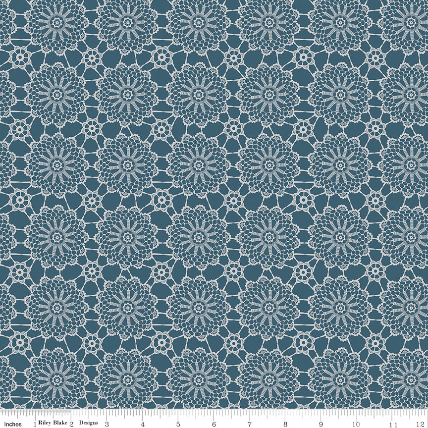 Live, Love, Glamp Denim Crochet Yardage by Dani Mogstad for Riley Blake Designs