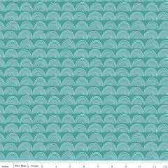 Live, Love, Glamp Teal Rainbows Yardage by Dani Mogstad for Riley Blake Designs