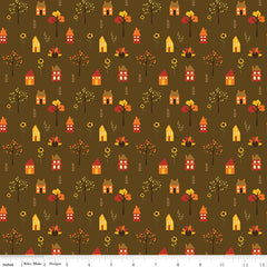 Fall's In Town Brown Village Yardage by Sandy Gervais for Riley Blake Designs