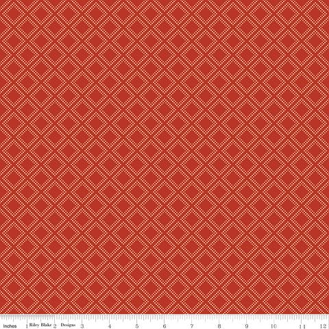 Fall's In Town Red Grid Yardage by Sandy Gervais for Riley Blake Designs