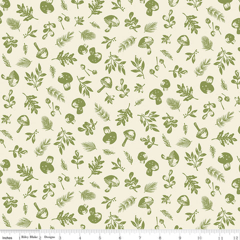 Yuletide Forest Cream Woodland Yardage by Katherine Lenius for Riley Blake Designs