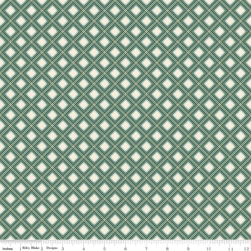 Yuletide Forest Sage Plaid Yardage by Katherine Lenius for Riley Blake Designs