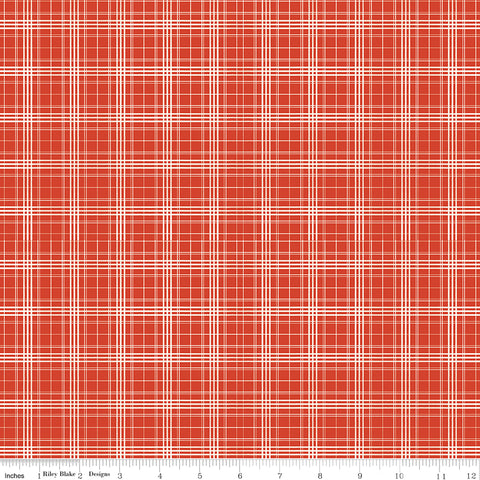 Farmhouse Summer Red Plaid Yardage by Echo Park Paper Co. for Riley Blake Designs
