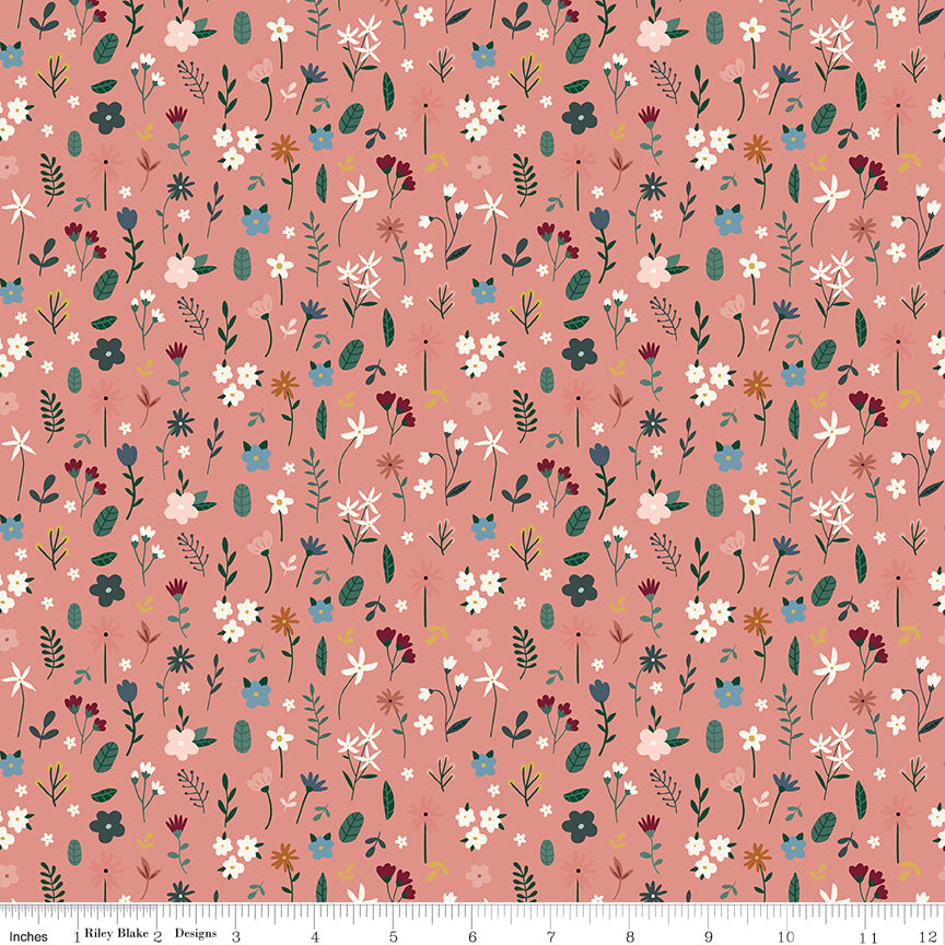 Let's Create Coral Stems Yardage by Echo Park Paper Co. for Riley Blake Designs