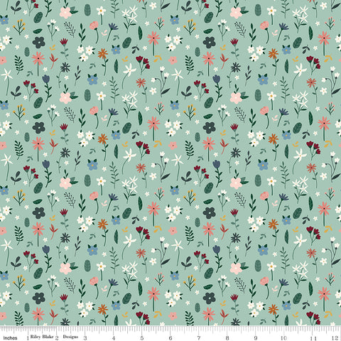 Let's Create Mint Stems Yardage by Echo Park Paper Co. for Riley Blake Designs