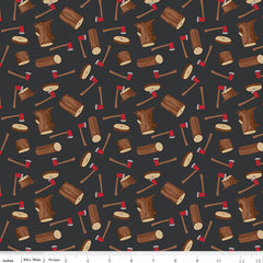 Woodsman Black Wood Axe Yardage by Lori Whitlock for Riley Blake Designs