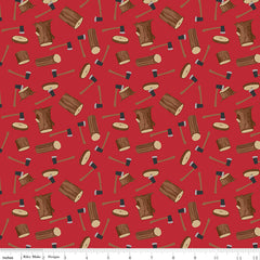 Woodsman Red Wood Axe Yardage by Lori Whitlock for Riley Blake Designs