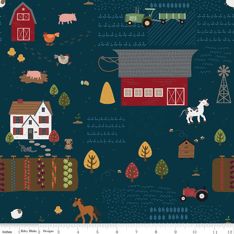 BOLT END 6" Country Life Evening Main Yardage by Jennifer Long for Riley Blake Designs