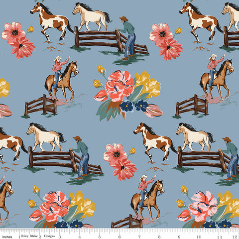 Wild Rose Blue Main Yardage by the RBD Designers for Riley Blake Designs