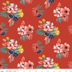 Wild Rose Red Floral Yardage by the RBD Designers for Riley Blake Designs